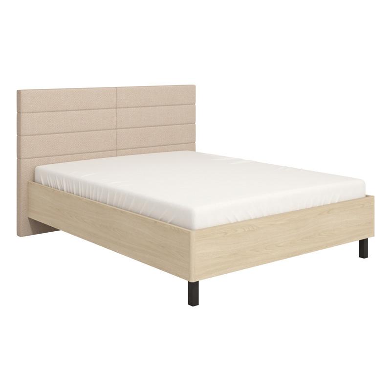 ΔΙΠΛΟ ΚΡΕΒΑΤΙ ARBELA 160 LIGHT PORT OAK ΧΡΩΜΑ ΜΕ ΜΠΕΖ ΥΦΑΣΜΑ 178x214x115εκ