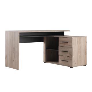 ΓΡΑΦΕΙΟ ARHIMED GREY OAK-ΜΑΥΡΟ 138x102x75εκ